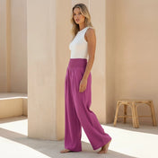 Women's Linen-Blend Wide-Leg Pants – Comfortable Smocked Waistband – view 3