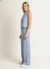 Women's Loungewear Set – Airy Linen-Look Fabric – view 2