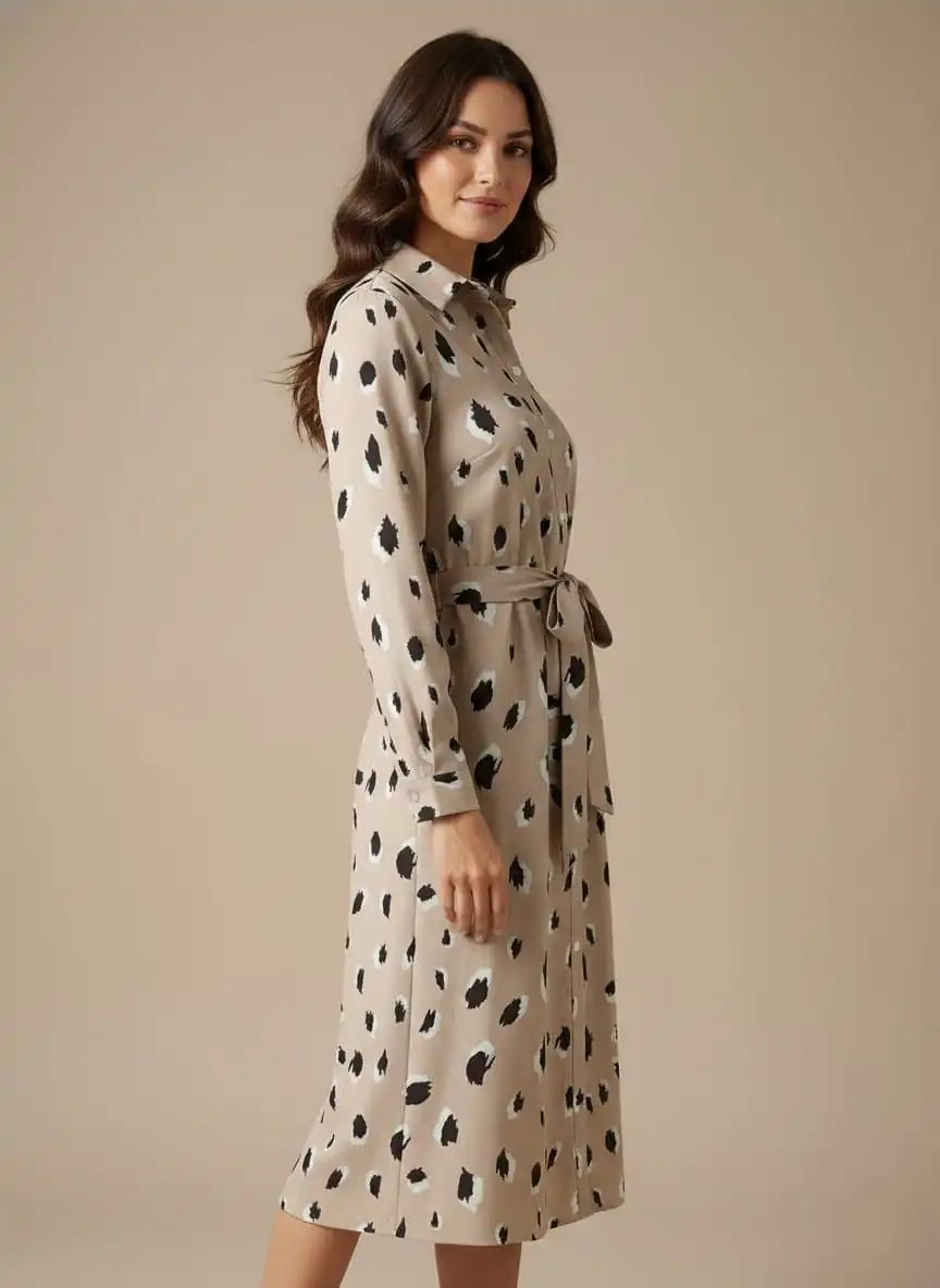Women's Midi Dress – Leopard Print – view 2