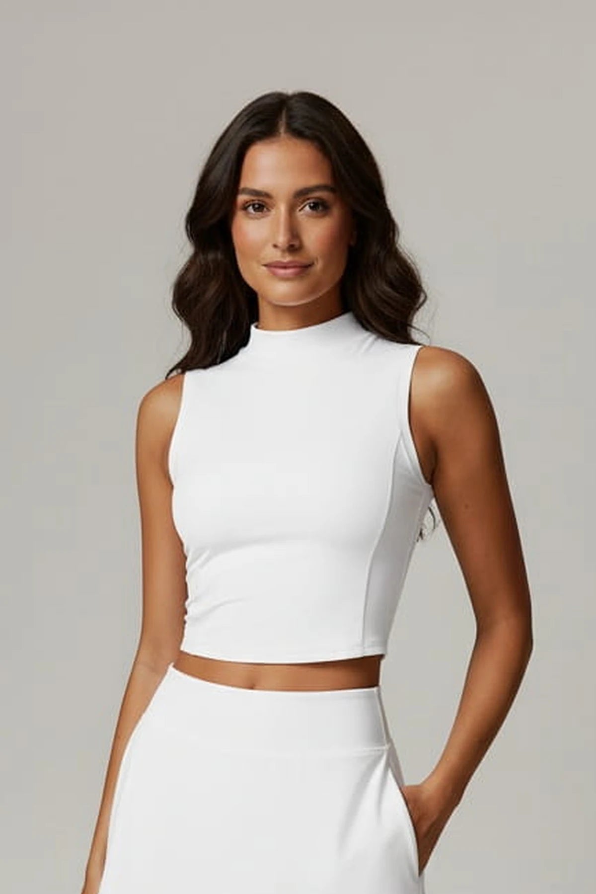 Women's Crop Top – High Neckline Stretch Fit – view 8