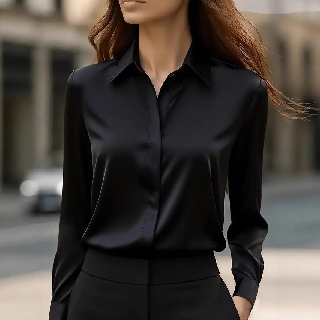 Women's Blouse – Elegant Satin-Finish Design – view 4