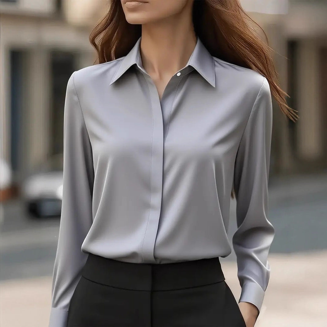 Women's Blouse – Elegant Satin-Finish Design – view 5
