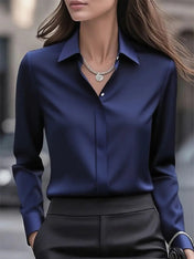 Women's Blouse – Elegant Satin-Finish Design – view 11