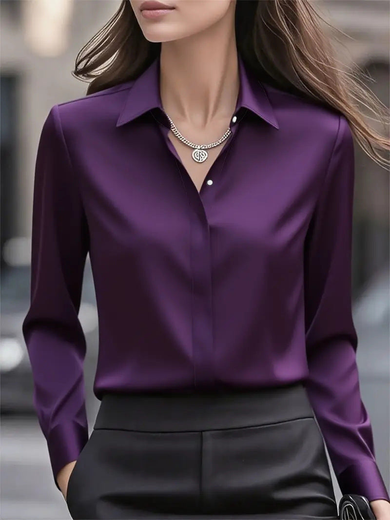 Women's Blouse – Elegant Satin-Finish Design – view 13