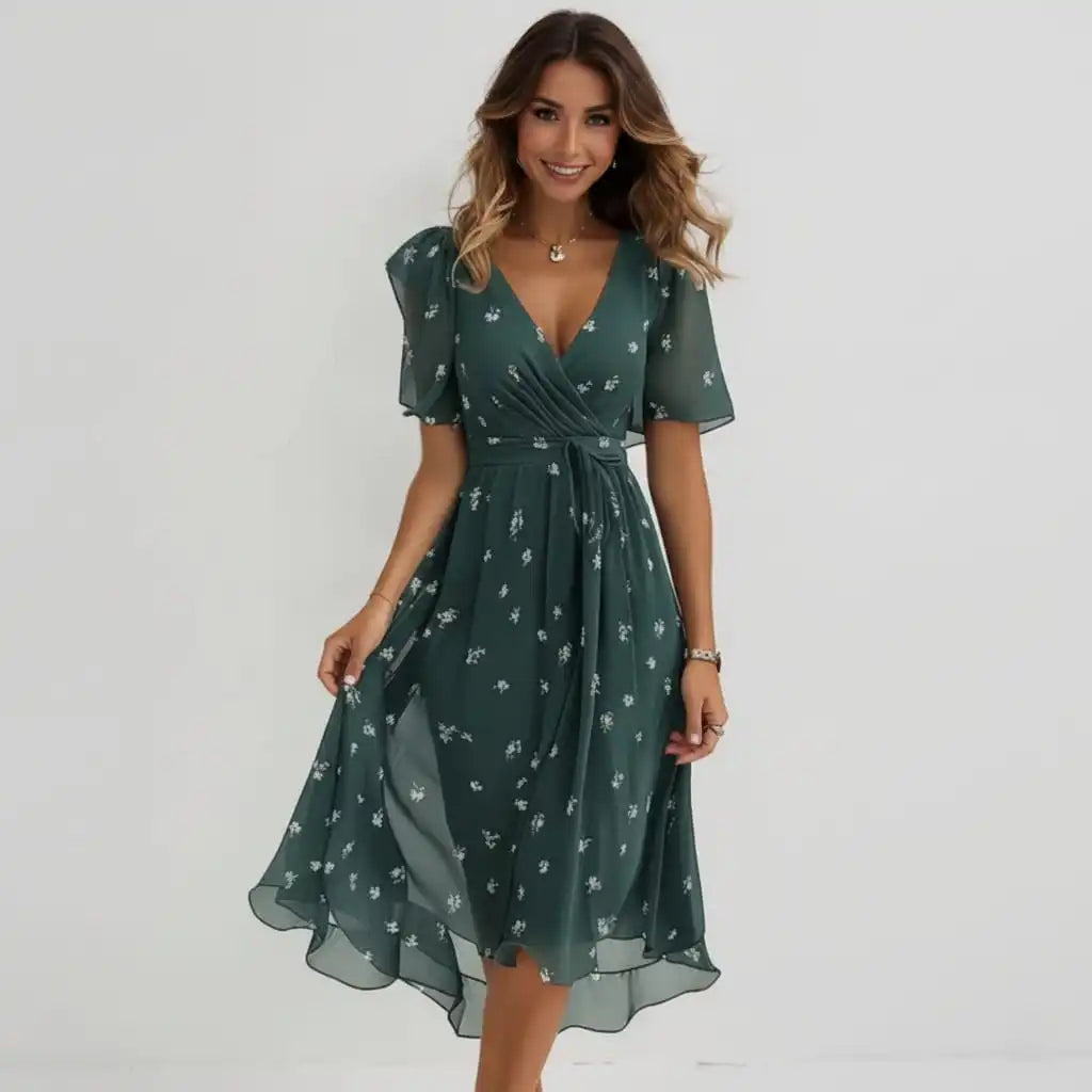 Women's Wrap Dress – Floral Print Design