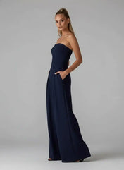 Women's Jumpsuit – Strapless Design with Wide Legs – view 2