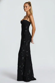 Women's Maxi Dress – Elegant Lace Details – view 2