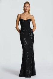 Women's Maxi Dress – Elegant Lace Details