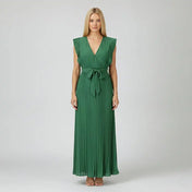 Women's Dress – V-Neck Design in Rich Green