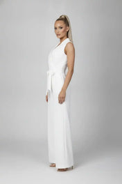 Women's Jumpsuit – Sleeveless Design with V-Neck – view 2