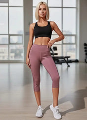 Women's Capri Leggings – High Waist Design with Pockets – view 3