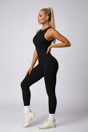 Women's Jumpsuit – High Neck Hollow Back Design
