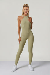 Women's Jumpsuit – High Neck Hollow Back Design – view 6