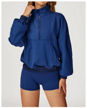 Women's Half Zip Sweatshirt – Lightweight Cotton Blend – view 8