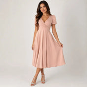 Women's Dress – Flowing Design with Short Sleeves