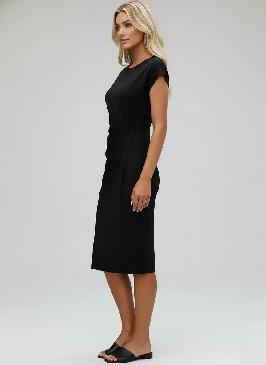 Women's Midi Dress – Round Neck Casual Dress – view 2