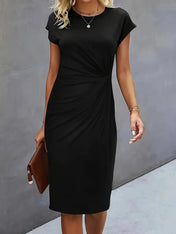 Women's Midi Dress – Round Neck Casual Dress – view 4