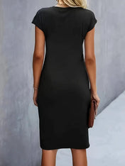 Women's Midi Dress – Round Neck Casual Dress – view 5