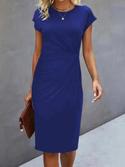 Women's Midi Dress – Round Neck Casual Dress – view 14