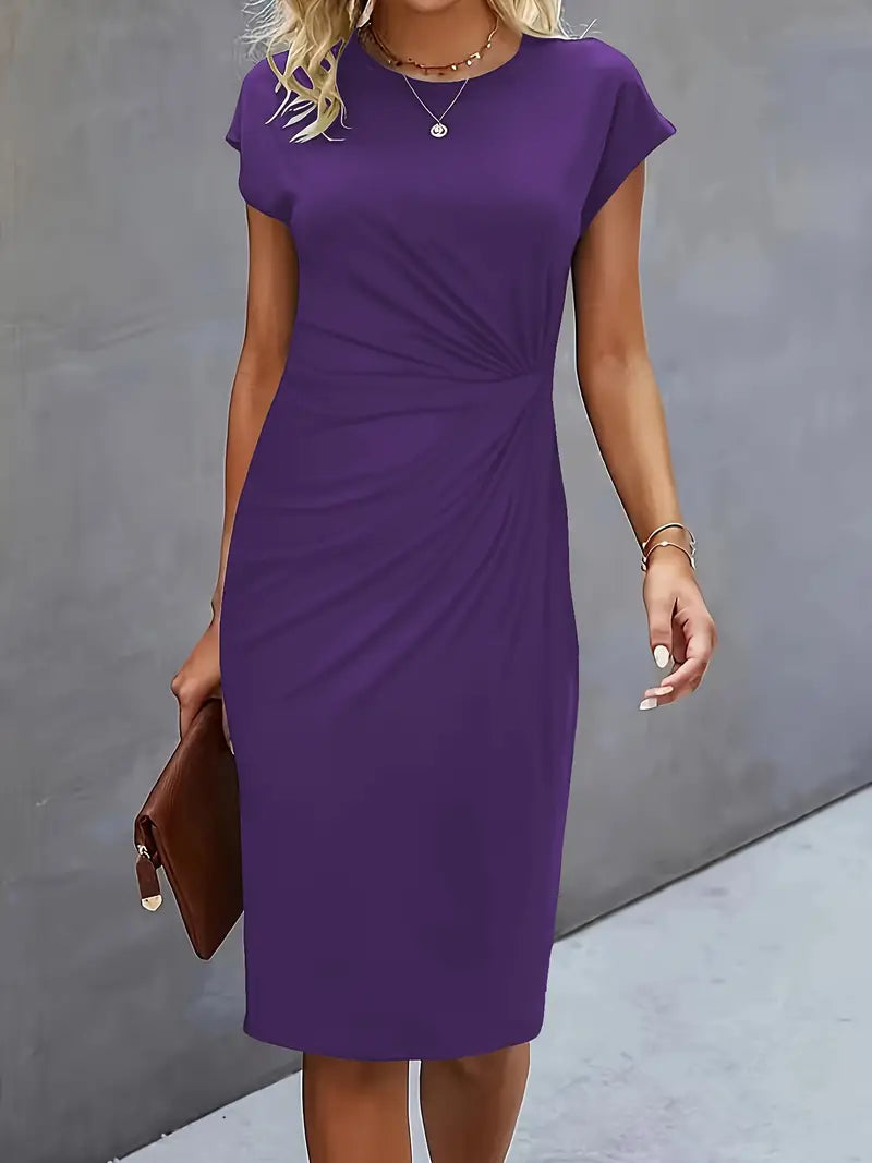Women's Midi Dress – Round Neck Casual Dress – view 15