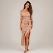 Women's Evening Dress – Off-Shoulder Design
