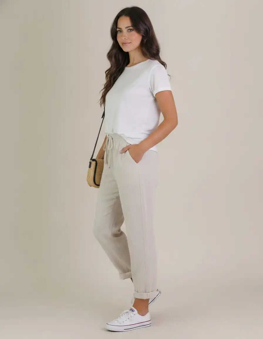 Women's Trousers – Relaxed Fit Linen-Look Pants – view 2
