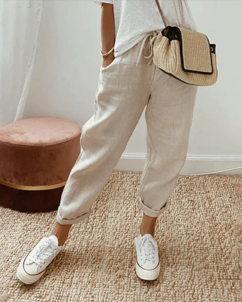 Women's Trousers – Relaxed Fit Linen-Look Pants – view 4