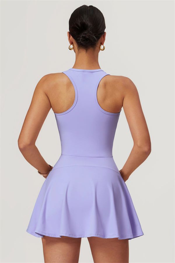 Women's Tennis Dress – A-Line Design with Built-In Shorts – view 9