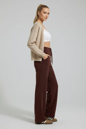 Women's Wide-Leg Lounge Pants – High-Waisted Straight-Leg Design – view 3