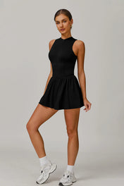 Women's Dress – Half-Zip Mini Style with Built-In Shorts – view 8