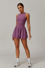 Women's Dress – Half-Zip Mini Style with Built-In Shorts – view 11