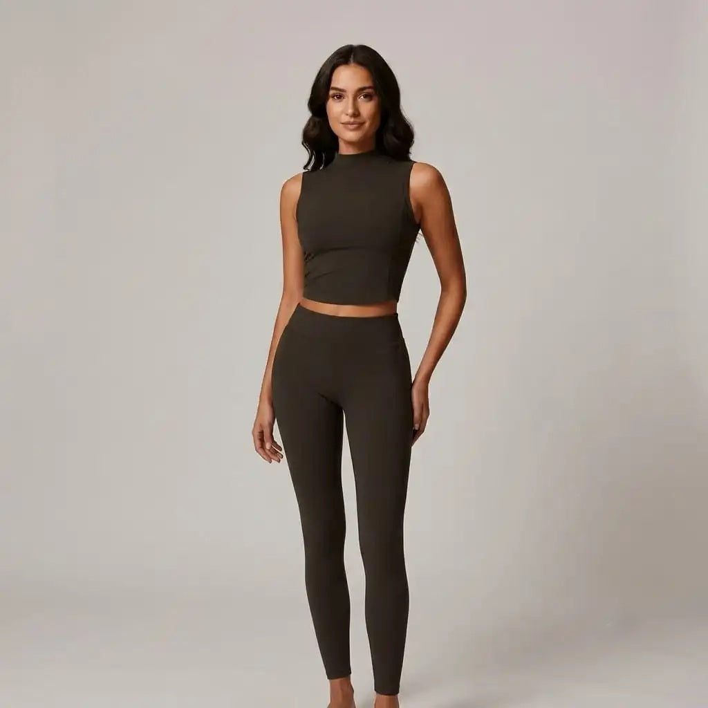 Women's Crop Top – High Neckline Stretch Fit
