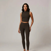 Women's Crop Top – High Neckline Stretch Fit