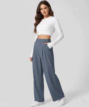 Women's Palazzo Pants – High-Waist Wide-Leg Trousers – view 2