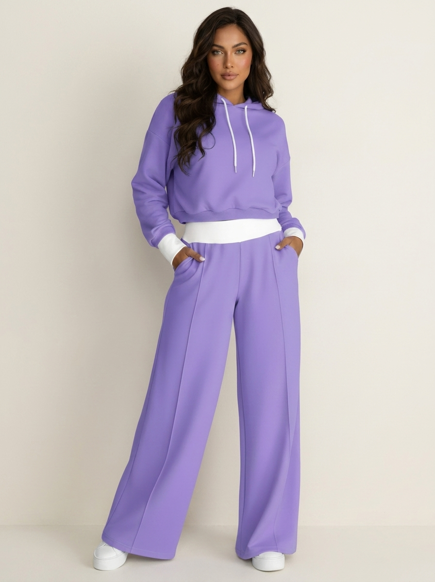 Women's Lounge Set – Modern Hoodie and Wide-Leg Trousers – view 8